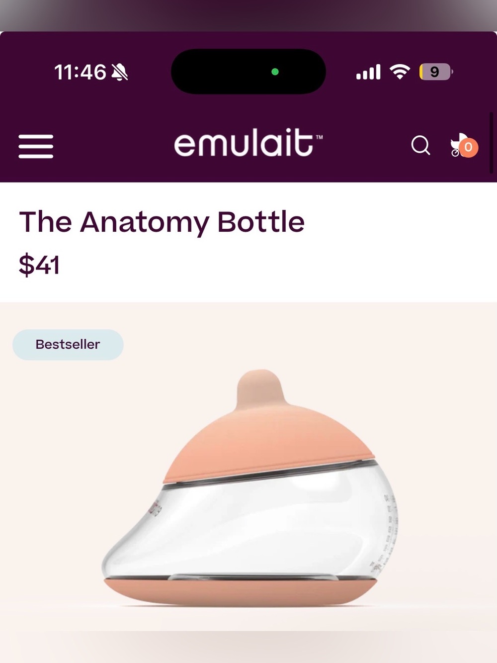 Emulait breast like bottle